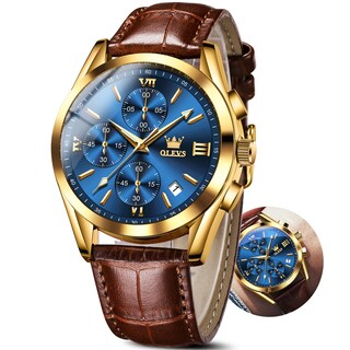 Foto 1 | Foto 1 | Reloj Olevs Chronograph De Piel Para Hombre Con Fecha Impermeable - Venta Internacional.