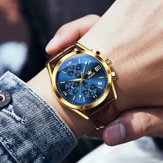 Foto 3 | Foto 3 | Reloj Olevs Chronograph De Piel Para Hombre Con Fecha Impermeable - Venta Internacional.