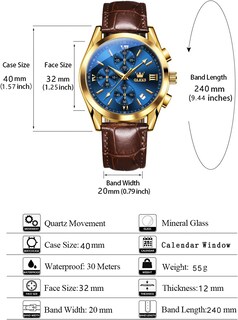 Foto 7 | Foto 7 | Reloj Olevs Chronograph De Piel Para Hombre Con Fecha Impermeable - Venta Internacional.
