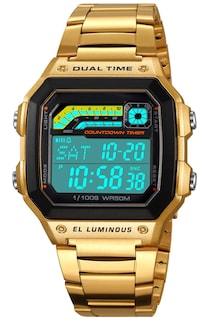 Foto 1 | Foto 1 | Reloj Pasoy Digital Dorado De Acero Inoxidable Impermeable Para Hombre - Venta Internacional.
