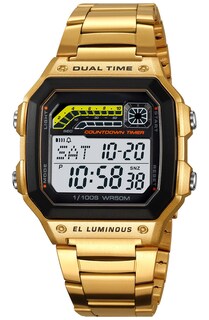 Foto 2 | Foto 2 | Reloj Pasoy Digital Dorado De Acero Inoxidable Impermeable Para Hombre - Venta Internacional.