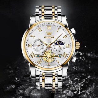 Foto 7 | Foto 7 | Reloj Olevs De Lujo Plateado Analógico De Cuarzo De Acero Inoxidable Para Hombre - Venta Internacional.