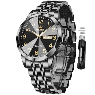 Foto 1 | Foto 1 | Vestido De Negocios Minimalista Negro Watch Olevs Para Hombre - Venta Internacional.