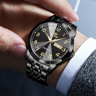 Foto 2 | Foto 2 | Vestido De Negocios Minimalista Negro Watch Olevs Para Hombre - Venta Internacional.