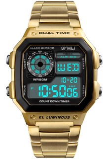 Foto 1 | Foto 1 | Reloj Pasoy Digital Dorado De Acero Inoxidable Impermeable Para Hombre - Venta Internacional.