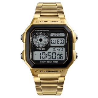 Foto 2 | Foto 2 | Reloj Pasoy Digital Dorado De Acero Inoxidable Impermeable Para Hombre - Venta Internacional.