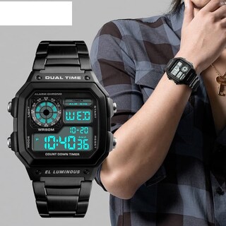 Foto 5 | Foto 5 | Reloj Pasoy Digital Dorado De Acero Inoxidable Impermeable Para Hombre - Venta Internacional.