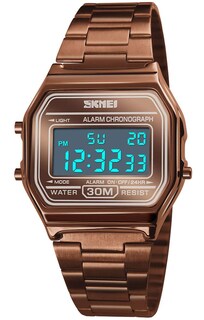 Foto 5 | Foto 5 | Reloj Pasoy Digital Unisex De Acero Inoxidable Marrón Dorado - Venta Internacional.