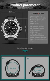 Foto 6 | Foto 6 | Reloj Aimes Sports Outdoor, Impermeable, Militar, Led Para Hombre - Venta Internacional.