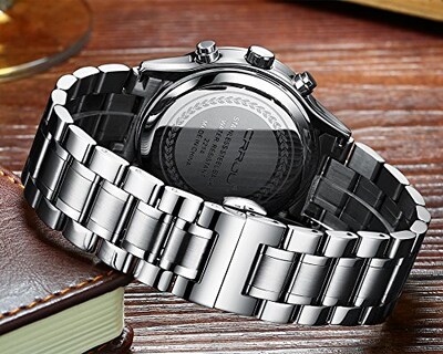 Foto 5 | Foto 5 | Reloj Crrju Con Fecha Y Cronógrafo Impermeable De Acero Inoxidable Para Hombre - Venta Internacional.