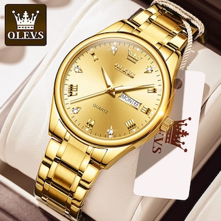 Foto 3 | Foto 3 | Reloj Olevs Gold De Acero Inoxidable Impermeable Para Hombre - Venta Internacional.