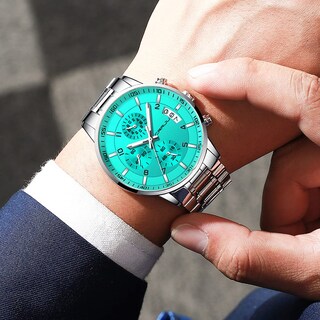 Foto 5 | Foto 5 | Reloj Crrju Luxury Business Con Calendario Impermeable Para Hombre, Color Plateado - Venta Internacional.