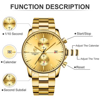 Foto 3 | Foto 3 | Reloj Golden Hour Con Cronógrafo De Cuarzo Y Acero Inoxidable Para Hombre - Venta Internacional.