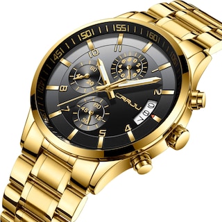 Foto 2 | Foto 2 | Reloj Crrju Gold De Acero Inoxidable Business Date Para Hombre - Venta Internacional.