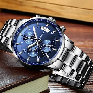 Foto 4 | Foto 4 | Reloj De Pulsera Crrju Luxury Fashion Impermeable Para Hombre Plateado - Venta Internacional.
