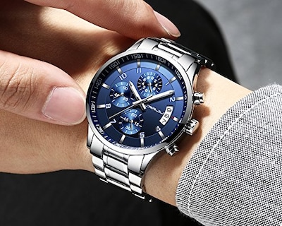 Foto 5 | Foto 5 | Reloj De Pulsera Crrju Luxury Fashion Impermeable Para Hombre Plateado - Venta Internacional.
