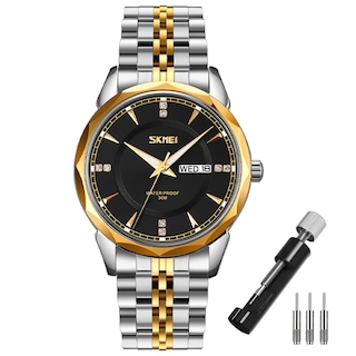 Foto 1 | Foto 1 | Reloj Skmei Business De Acero Inoxidable Dorado Y Plateado Para Hombre - Venta Internacional.