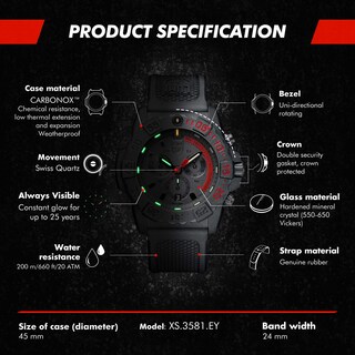 Foto 3 | Foto 3 | Reloj Luminox Navy Seal Xs.3581.ey Chrono Negro Para Hombre, 45 Mm - Venta Internacional.