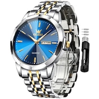 Reloj De Pulsera Olevs Para Hombre, Vestido De Negocios Analógico, Cuarzo, Plateado - Venta Internacional.