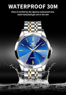 Foto 4 | Foto 4 | Reloj De Pulsera Olevs Para Hombre, Vestido De Negocios Analógico, Cuarzo, Plateado - Venta Internacional.