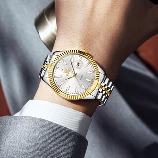 Foto 3 | Foto 3 | Reloj Olevs De Acero Inoxidable En Oro Blanco Para Hombre Con Calendario - Venta Internacional.