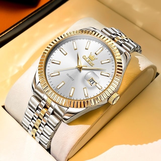 Foto 4 | Foto 4 | Reloj Olevs De Acero Inoxidable En Oro Blanco Para Hombre Con Calendario - Venta Internacional.