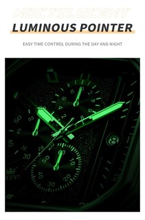 Foto 5 | Foto 5 | Reloj Olevs Con Cronógrafo Clásico Cuadrado De Cuero Negro Para Hombre - Venta Internacional.