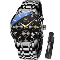 Reloj Olevs Fashion Black Luxury Waterproof Para Hombre - Venta Internacional.