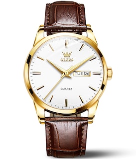 Foto 1 | Foto 1 | Reloj Olevs Brown Leather Classic Analog Quartz Para Hombre - Venta Internacional.