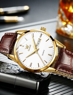 Foto 2 | Foto 2 | Reloj Olevs Brown Leather Classic Analog Quartz Para Hombre - Venta Internacional.