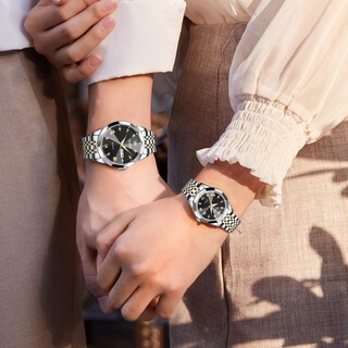 Foto 4 | Foto 4 | Reloj Olevs De Acero Inoxidable Impermeable Para Parejas De San Valentín - Venta Internacional.