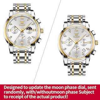 Foto 2 | Foto 2 | Vestido De Lujo Para Hombre Watch Olevs, Dorado Y Plateado, Resistente Al Agua - Venta Internacional.