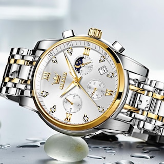 Foto 4 | Foto 4 | Vestido De Lujo Para Hombre Watch Olevs, Dorado Y Plateado, Resistente Al Agua - Venta Internacional.