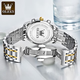 Foto 7 | Foto 7 | Vestido De Lujo Para Hombre Watch Olevs, Dorado Y Plateado, Resistente Al Agua - Venta Internacional.
