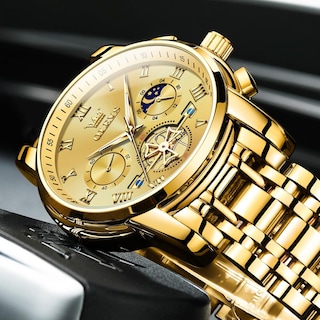 Foto 4 | Foto 4 | Reloj De Pulsera Olevs Chronograph Quartz De Acero Inoxidable Para Hombre - Venta Internacional.