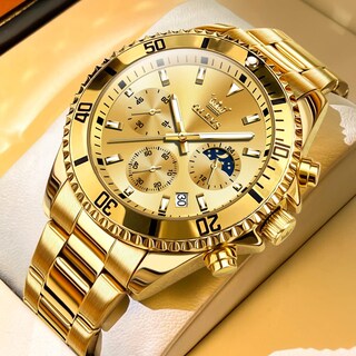 Foto 2 | Foto 2 | Reloj Olevs Business Dress Big Face Gold Chronograph Para Hombre - Venta Internacional.