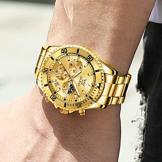 Foto 3 | Foto 3 | Reloj Olevs Business Dress Big Face Gold Chronograph Para Hombre - Venta Internacional.