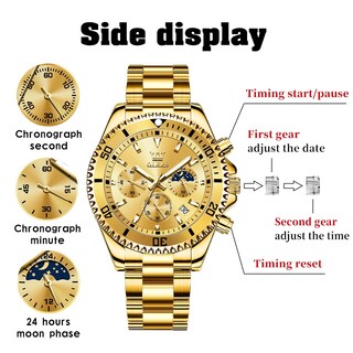Foto 6 | Foto 6 | Reloj Olevs Business Dress Big Face Gold Chronograph Para Hombre - Venta Internacional.