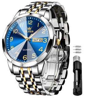 Foto 1 | Foto 1 | Reloj Olevs Blue Para Hombre Vestido De Lujo Analógico De Cuarzo - Venta Internacional.