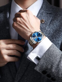 Foto 3 | Foto 3 | Reloj Olevs Blue Para Hombre Vestido De Lujo Analógico De Cuarzo - Venta Internacional.