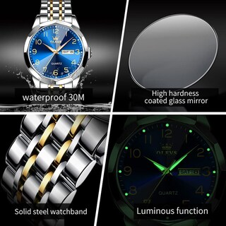 Foto 5 | Foto 5 | Reloj Olevs Blue Para Hombre Vestido De Lujo Analógico De Cuarzo - Venta Internacional.