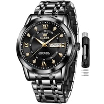 Reloj Olevs Black Luxury Dress Analog Quartz Para Hombre - Venta Internacional.