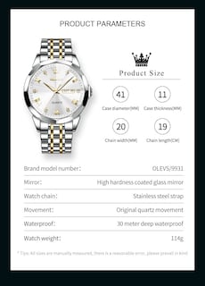 Foto 5 | Foto 5 | Reloj Olevs Business Dress Diamond Quartz Impermeable Para Hombre - Venta Internacional.