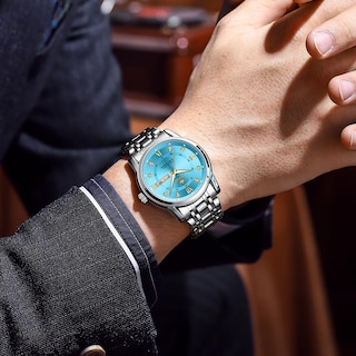 Foto 4 | Foto 4 | Reloj Olevs Analog Quartz Para Hombre De Acero Inoxidable Resistente Al Agua - Venta Internacional.