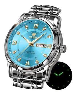 Foto 7 | Foto 7 | Reloj Olevs Analog Quartz Para Hombre De Acero Inoxidable Resistente Al Agua - Venta Internacional.