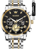 Reloj Olevs Diamond Business Dress Quartz Para Hombre, Acero Inoxidable - Venta Internacional.