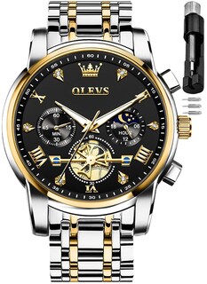 Foto 1 | Foto 1 | Reloj Olevs Diamond Business Dress Quartz Para Hombre, Acero Inoxidable - Venta Internacional.