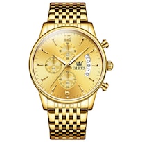 Reloj Olevs De Acero Inoxidable En Oro Amarillo De 42 Mm Para Hombre Con Fecha - Venta Internacional.