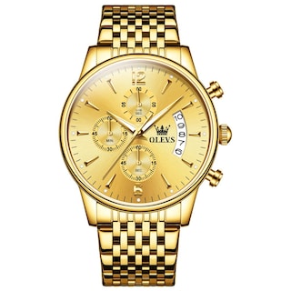 Foto 1 | Foto 1 | Reloj Olevs De Acero Inoxidable En Oro Amarillo De 42 Mm Para Hombre Con Fecha - Venta Internacional.