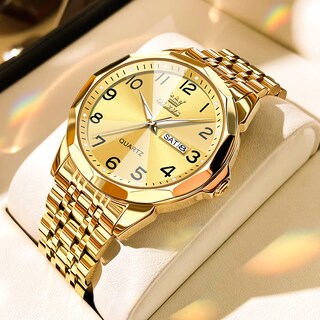 Foto 4 | Foto 4 | Reloj Olevs Para Hombre Con Correa De Acero Inoxidable Dorado Resistente Al Agua - Venta Internacional.